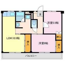 ビレッジハウス幸田4号棟の物件間取画像